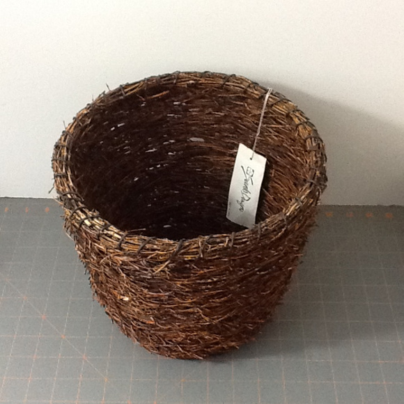 Medium Bamboo and Twig Woven Basket - Picture 2 of 4